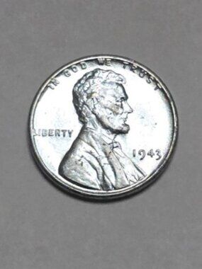 1943 Steel Penny Uncirculated with ERROR on rear  MS-68